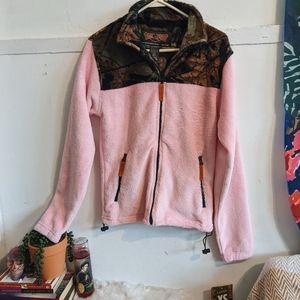 Trail Crest Pink Camo Soft Shell Polar Fleece Jacket XS